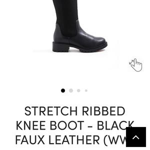 Stretch ribbed wide width calf boot